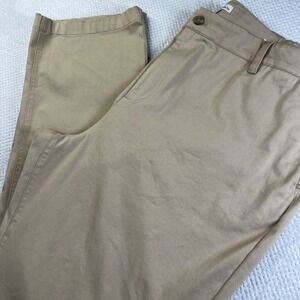 Hawker Rye Khaki Chinos Flat Front Stretch Waist Men Size 46x34